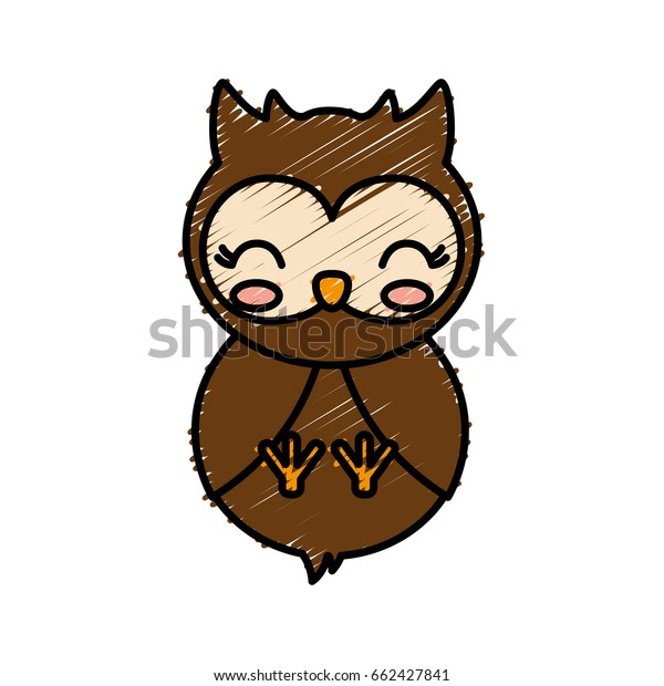 kawaii owl icon stock vector royalty free 662427841