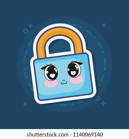 kawaii padlock icon