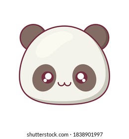 Kawaii panda animal cartoon design, expression cute character funny and emoticon theme Vector illustration