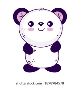Kawaii panda bear animal cartoon design, Cute character and nature theme Vector illustration