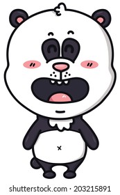 kawaii panda bear. Vector illustration of happy cartoon panda bear