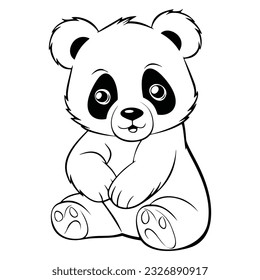 Kawaii Panda Coloring Page For Kids