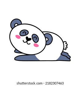 Kawaii panda, great design for any purposes. Cute background. Vector graphic illustration.