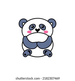 Kawaii panda, great design for any purposes. Cute background. Vector graphic illustration.