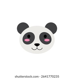 Kawaii Panda Head in Vector Style