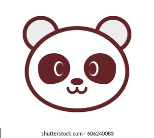 kawaii panda icon over white background. vector illustration