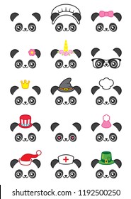 Kawaii panda variations