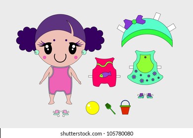 kawaii paper doll