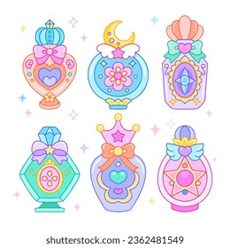 Kawaii parfume bottle vector illustration 