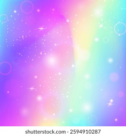 Kawaii Pattern. Pink Fairy Background. Blue Pastel Invitation. Fairytale Abstract Mesh. Purple Universe Hologram. Unicorn Gradient. Girl Texture. Candy Kawaii Pattern.