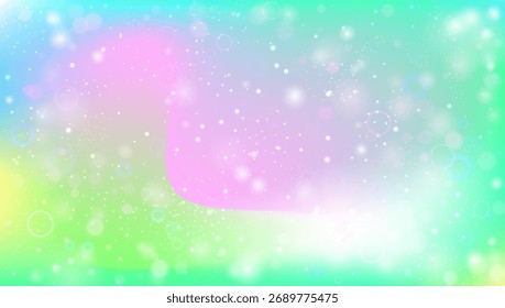 Padrão Kawaii. Holograma Mágico Rosa E Bela Fada Gradiente. Fundo Roxo, Amarelo Arco-Íris. Brilho E Brilho Em Um Espaço Bonito Universo Fantasia. Padrão Kawaii Verde.