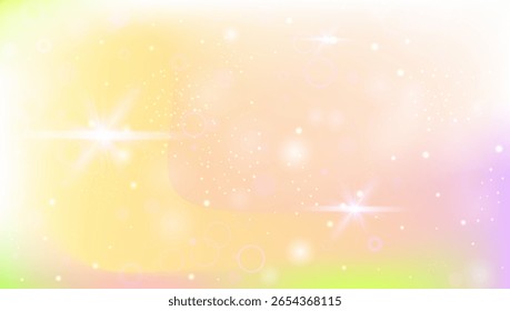 Padrão Kawaii. Gradiente De Princesa Rosa E Fundo De Unicórnio Bonito. Holograma Arco-Íris Roxo, Amarelo. Luz De Doce Cósmico Com Textura De Brilho Holográfico. Padrão Kawaii Verde.