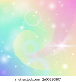 Kawaii Pattern. Pink Rainbow Background. Unicorn Gradient. Fairytale Universe Effect. Purple Cosmic Invitation. Blue Galaxy Hologram. Princess Glitter. Cute Kawaii Pattern.