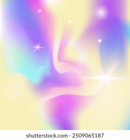 Kawaii Pattern. Purple Fairy Invitation. Princess Gradient. Iridescent Fantasy Mesh. Pink Cosmic Background. Blue Universe Hologram. Girl Backdrop. Candy Kawaii Pattern.