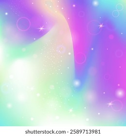 Kawaii Pattern. Purple Girl Hologram. Magic Background. Fairytale Galaxy Mesh. Pink Magical Gradient. Lilac Pastel Invitation. Princess Backdrop. Neon Kawaii Pattern.