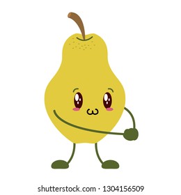 kawaii pear cartoon character