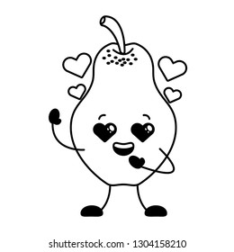 kawaii pear cartoon character