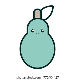 kawaii pear  vector illustration