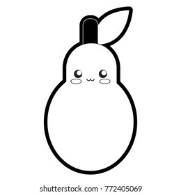  kawaii pear vector illustration