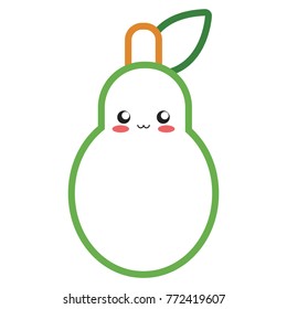 kawaii pear  vector illustration