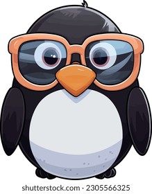 Kawaii Penguin wear sunglass sticker