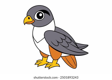 Clipart de Ilustración vectorial de pájaros del halcón peregrino de Kawaii