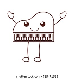 kawaii piano music instrument classic cartoon