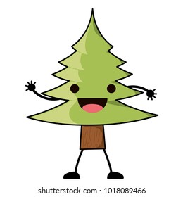 kawaii pine tree icon