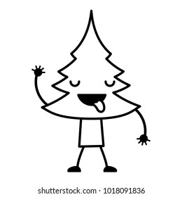 kawaii pine tree icon