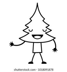 kawaii pine tree icon