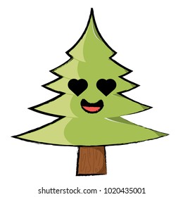 kawaii pine tree icon