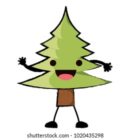 kawaii pine tree icon