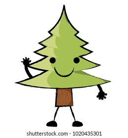 kawaii pine tree icon