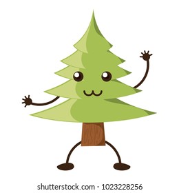 kawaii pine tree icon