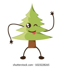kawaii pine tree icon