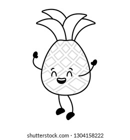 Kawaii Pineapple Cartoon Character