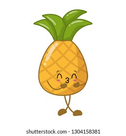kawaii pineapple cartoon character