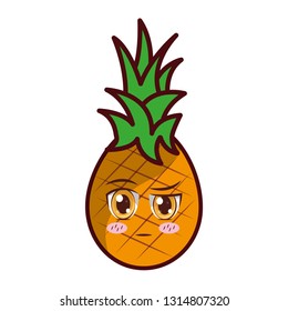 kawaii pineapple cartoon character