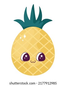 Kawaii Pineapple Design Over White