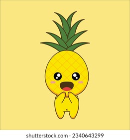 The Kawaii Pineapple Mascot Vector Design is an adorable and charming representation of a pineapple, infused with the popular Japanese art style, Kawaii. Eps 10