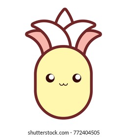 kawaii pineapple vector illustration