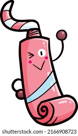 Kawaii pink blue toothpaste character