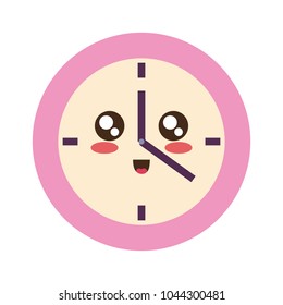 kawaii  pink  clock   vector illustration