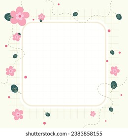 Kawaii Pink Flower Notepad Memo pad Background