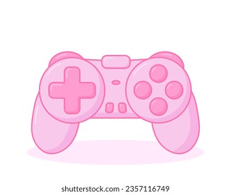 Kawaii pink game controller. Retro joystick for girls. Y2k gamepad.