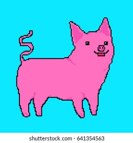 kawaii pixel pig