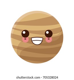 kawaii planet of the solar system cartoon image