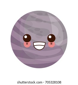 kawaii planet of the solar system cartoon image