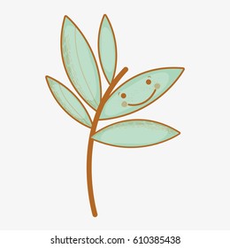 kawaii plant with eyes and mouth