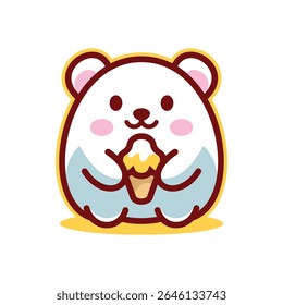 kawaii polar urso mascote design logotipo